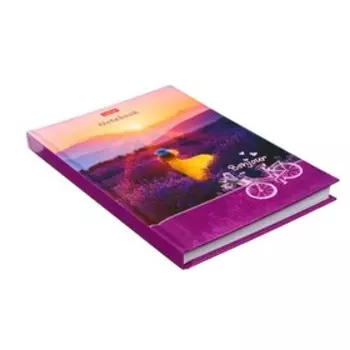 Бизнес-блокнот А5, 120 листов, «Лавандовый закат», твёрдая обложка, поролоновая подкладка, глянцевая ламинация