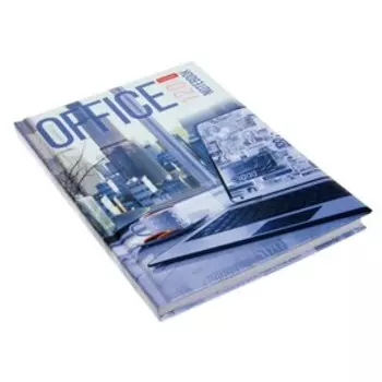 Бизнес-блокнот А5, 120 листов, OFFICE, твёрдая обложка, поролоновая подкладка, глянцевая ламинация