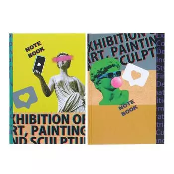 Бизнес-блокнот А5, 160 листов в клетку Art shock, твёрдая обложка, матовая ламинация, выборочный лак, блок офсет, МИКС