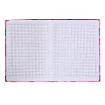 Бизнес-блокнот А5, 64 листа в клетку "Весёлые друзья", интегральная обложка, матовая ламинация, блёстки, блок офсет, МИКС