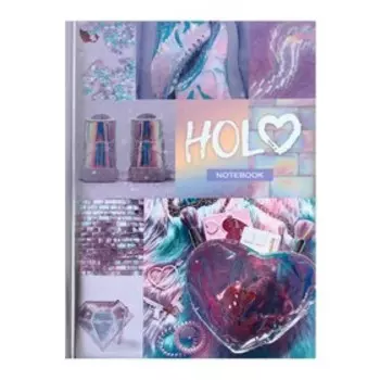 Бизнес-блокнот А5, 80 листов в клетку Holo, твёрдая обложка, глянцевая ламинация, блок офсет, МИКС