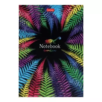 Бизнес-блокнот А5, 96 листов, в клетку/линейку, "Хамелеон", твёрдая обложка, матовая ламинация, блок офсет 65г/м²