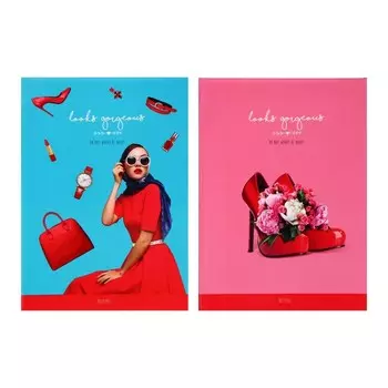 Бизнес-блокнот А6, 64 листа в клетку In red, твёрдая обложка, матовая ламинация, блок офсет, МИКС