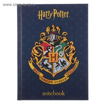 Бизнес-блокнот А6, 64 листа в клетку/линейку «Гарри Поттер», твёрдая обложка, блок офсет