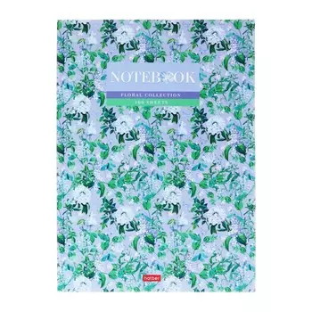 Бизнес-блокнот твердая обложка А4, 160 листов "Floral collection", глянцевая ламинация, 5-цветный блок, блок 65 г/м2
