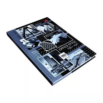 Бизнес-блокнот твердая обложка А4, 160 листов "Office Style", глянцевая ламинация, 5-цветный блок, блок 65 г/м2