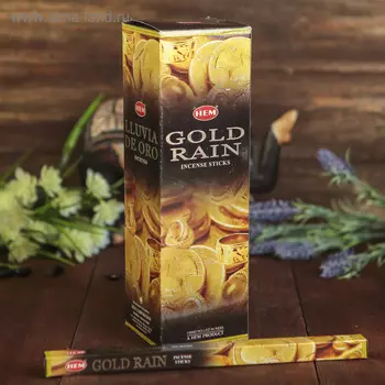 Благовония "HEM" 8 палочек угольные Золотой дождь