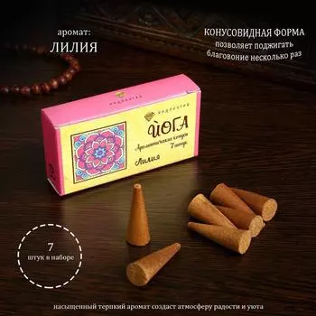 Благовония конусные "Лилия", 7 конусов в упаковке
