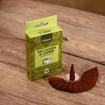 Благовония NAG CHAMPA "Tulasi" 15 аромаконусов Жасмин