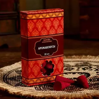 Благовония Natura, 20 конусов с подставкой, Ваниль