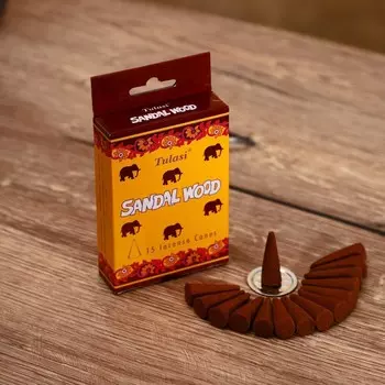 Благовония "Tulasi" 15 аромаконусов Сандаловое дерево