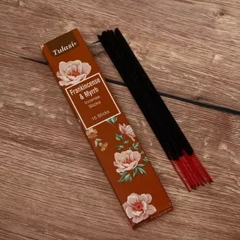 Благовония "Tulasi" 15 аромапалочек Ладан и мирра