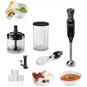 Блендер Bosch MS61B6170, погружной, 1000 Вт, 0.6 л, 12 скоростей, чёрный