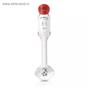Блендер Bosch MSM64010, погружной, 450 Вт,1 скорость+турборежим, 0.6 л, бело-красный