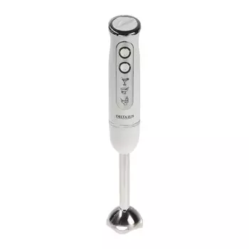 Блендер DELTA LUX DL-7039, погружной, 800 Вт, 1 скорость, режим "турбо", белый