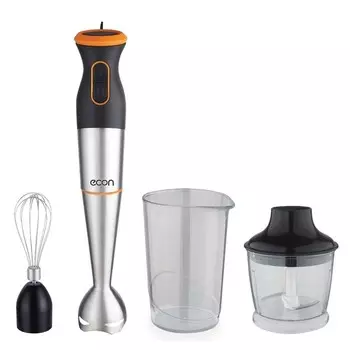 Блендер Econ ECO-443HB, погружной, 1000 Вт, 0.5/0.5 л, 2 скор., 2 насадки, чёрно-оранжевый