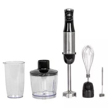 Блендер jvc JK-HB5025, погружной, 1200 Вт, 600/500 мл, чёрный с серебристым