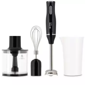 Блендер Vitek VT-3424, погружной, 800 Вт, 0.45/0.7 л, 2 скорости, чёрный