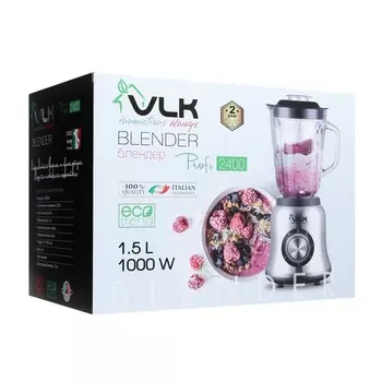 Блендер VLK PROFI-2400, стационарный, 1000 Вт, 1.5 л, 5 скоростей, серебристый