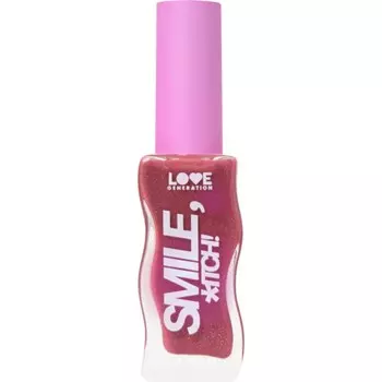 Блеск для губ Love Generation Smile, *itch!, тон 06, сливовый с сияющими частицами, 10 мл
