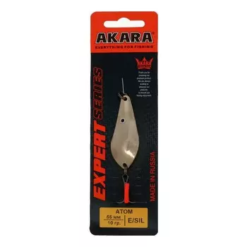 Блесна колеблющаяся Akara Expert Атом с глазом, 5.5 см, 10 г, цвет E/SIL