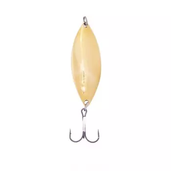 Блесна Питерская колеблющаяся "Крокодил", цвет жёлто-белый, 15 г