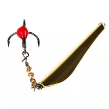 Блесна вертикальная зимняя Lucky John DOUBLE BLADE с цепочкой и тройником, 4.5 см, SG блистер