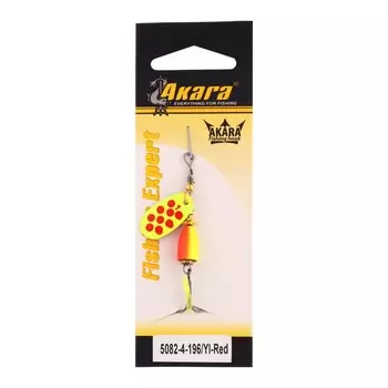 Блесна вращающаяся Akara C-5082, 4 г, цвет 196/Yl-Red