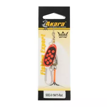 Блесна вращающаяся Akara C-5082, 8 г, цвет 194/Yl-Red