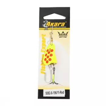 Блесна вращающаяся Akara C-5082, 8 г, цвет 196/Yl-Red
