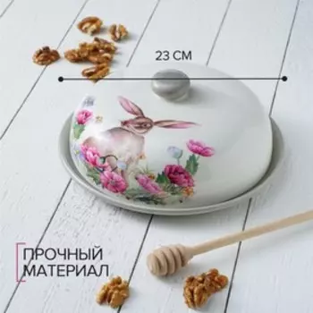 Блинница Доляна «Зайка», d=23 см, цвет белый