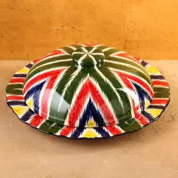 Блинница узбекская Риштанская Керамика «Атлас», d=24 см, керамика, разноцветная