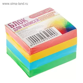 Блок бумаги для записей Calligrata, на склейке, 654 см, 80 г/м, цветной, интенсив