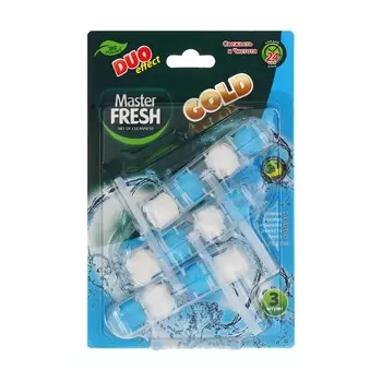 Блок для унитаза Master FRESH, DUO EFFECT 5в1 формула GOLD, морской, 3 шт