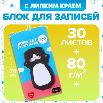 Блок для записей 3570 мм, «черно - белый котик», 30 листов