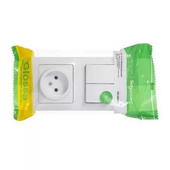 Блок комбинированный GLOSS SchE GSL000172 розетка 2 клавиши, цвет белый