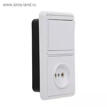 Блок "Кунцево" 5815 Бэлла БКВР-037, 1 клавиша, с розеткой, белый