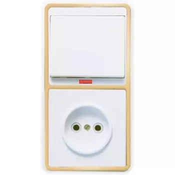 Блок «Кунцево» 5818 БКВР-214 «Бэлла», 1 клавиша, розетка, цвет золото
