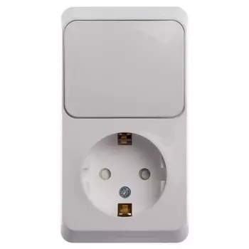 Блок, ОП, «Этюд» SchE BPA16-201B, 1 клавиша, розетка, цвет белый