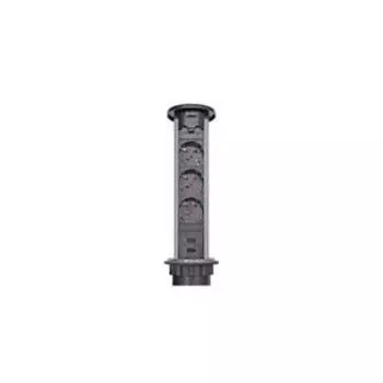 Блок розеток mebax 105J, 3 секции, автоматический, d=60мм, цвет серебро