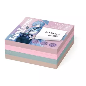 Блок с липким краем, бумажный, 7575 мм, ErichKrause «Manga», 400 листов, 4 цвета