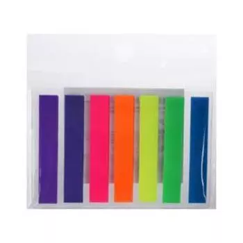 Блок - закладка с липким краем, 845 мм, пластик, 7 цветов по 20 листов, флуоресцентные