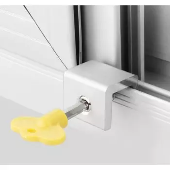 Блокиратор для окон и раздвижных дверей Крошка Я «Ключик», под профиль 10 мм, желтый