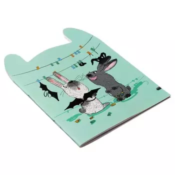 Блокнот 120 х 170 мм, 32 листа Два друга,обложка мелованный картон,матовая ламинация, фигурная вырубка, блок 65 г/м2