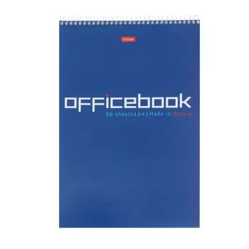 Блокнот А4 80л на гребне OFFICE,обл мел карт,УФ-лак,тв подл,бл офс 65г 96Б4В1сп_28090