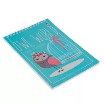 Блокнот А5, 40 листов на гребне "Совы", МИКС