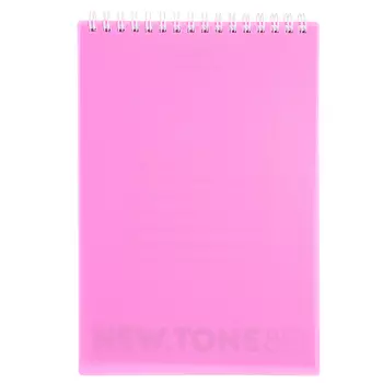 Блокнот А5 80л кл на гребне NEWtone PASTEL ПИОН, пласт обл, бл 80 г/м2