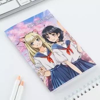 Блокнот А6, 32 л в клетку «Аниме»