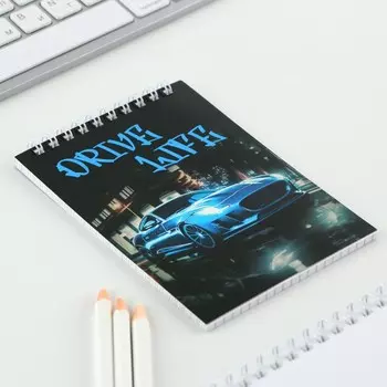 Блокнот А6, 40 л на гребне, мягкая обложка «Машина»