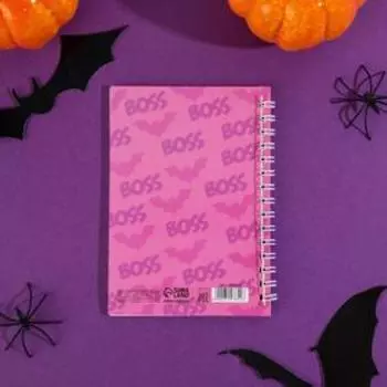 Блокнот А6, 40 л на гребне, с наклейками Boss witch
